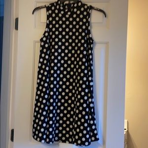 High neck polka dot dress